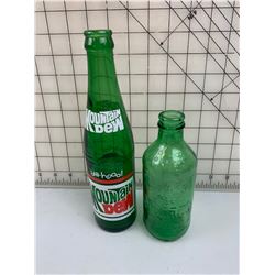 2 DIFFERENT MOUNTAIN DEW POP BOTTLES