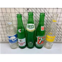 LOT OF 5 SODA pop bottle FRESCA NUGRAPE CRUSH AMERICAN DRY