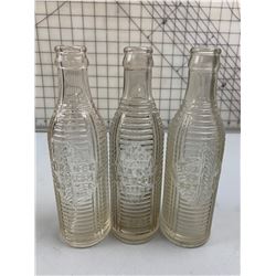 3 DIFFERENT PATENT 1921 ORANGE CRUSH SODA POP BOTTLES