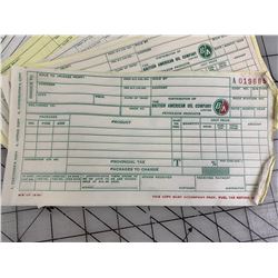 LOT OF 1964 BRITISH AMERICAN B/A OIL COMPANY UNUSED INVOICE PAGES