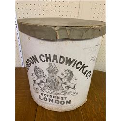 ANTIQUE GORDON CHADWICK FELT STOVE PIPE HAT BOX