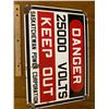 Image 1 : PORCELAIN SASKATCHEWAN POWER CORPORATION DANGER SIGN