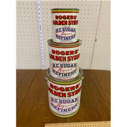 LOT OF VINTAGE ROGERS SYRUP TINS