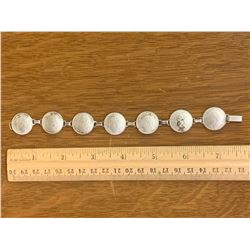 WWII ERA SILVER COIN SWEETHEART BRACELET