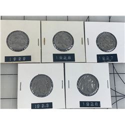 USA BUFFALO NICKEL LOT OF 5 1923-29