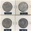 Image 1 : 1942 LOT OF 4 CANADA SILVER 50 CENT PIECES
