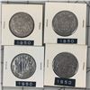 Image 1 : 1950 LOT OF 4 CANADA SILVER 50 CENT PIECES