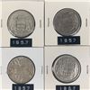 Image 1 : 1957 LOT OF 4 CANADA SILVER 50 CENT PIECES