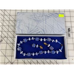 VINTAGE 1960S GLASS NECKLACE AND EARRING SET
