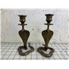 Image 1 : BRASS SNAKE CANDLE HOLDERS