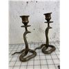 Image 3 : BRASS SNAKE CANDLE HOLDERS