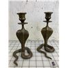 Image 4 : BRASS SNAKE CANDLE HOLDERS