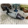 Image 3 : MISC LOT GLASS ELEPHANTS LOON ETC