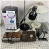 Image 1 : MISC LOT LAMPS VANITY MIRROR OLD TOASTER ETC