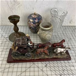 MISC LOT STAGE COACH FIGURINE ETC