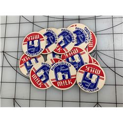 PASTEURIZED MILK LOT OF UNUSED MILK BOTTLE CAPS