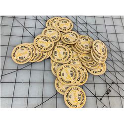 CRUISE DAIRY LOT OF UNUSED MILK BOTTLE CAPS