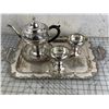 Image 1 : OLD ENGLISH REPRODUCTION SILVER PLATE TEA SET