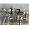 Image 3 : OLD ENGLISH REPRODUCTION SILVER PLATE TEA SET