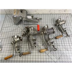LOT OF MEAT GRINDERS AND NOODLE MACHINE
