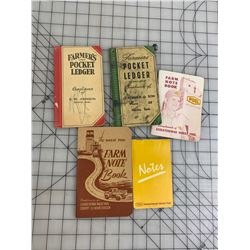 JOHN DEERE AND SASKATCHEWAN WHEAT POOL NOTE BOOKS