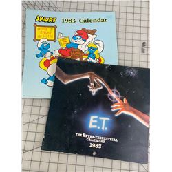 1983 E.T AND SMURFS CALENDARS