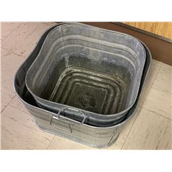 LOT OF 2 GALVANIZED WASH TUBS