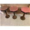 Image 1 : LOT OF 3 ANTIQUE CAST IRON STOOLS STAND 21"