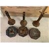 Image 5 : LOT OF 3 ANTIQUE CAST IRON STOOLS STAND 21"