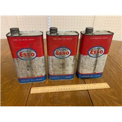 LOT OF 3 ESSO QUART CANS