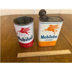 MOBILOIL CANS