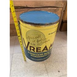 LARGE VREAM SHORTENING TIN