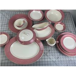 LOT OF DISHES SOME CHIPS