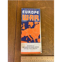 VINTAGE ARTIC OIL SALES, LETHBRIDGE CALGARY EDMONTON "A MAP OF EUROPE AT WAR"
