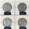 Image 1 : 1957 LOT OF 4 CANADA SILVER 50 CENT PIECES