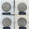 Image 1 : 1958 LOT OF 4 CANADA SILVER 50 CENT PIECES