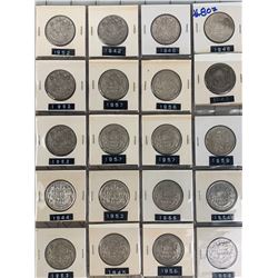 PAGE LOT CANADA SILVER 50 CENT PIECES 1940S AND 50S