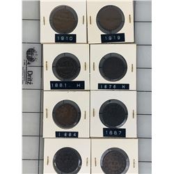 CANADA LARGE CENT PENNY DIFFERENT YEARS LOT OF 8