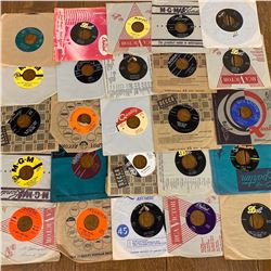 Lot of 25 VARIOUS 45RPM RECORDS BILLY VAUGHN ELVIS and MORE