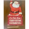 Image 1 : VINTAGE CARDBOARD SANTA SIGN 37" TALL