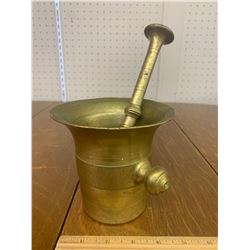 SOLID BRASS MORTAR AND PESTLE