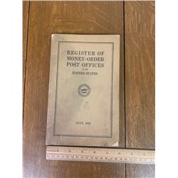 1932 UNITED STATES POST OFFICE REGISTER OF MONEY ORDER BOOK