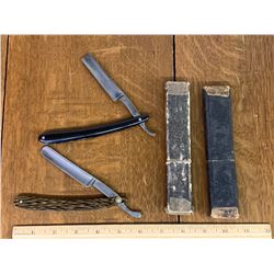 LOT OF STRAIGHT RAZORS AND BOXES