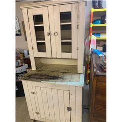OLD PAINTED CUPBOARD 73" tall x 36" x 24"