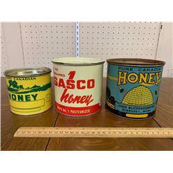 LOT OF VINTAGE HONEY CANS