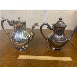 LOT OF PLATED TEA POTS
