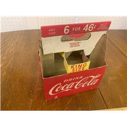 VINTAGE COKE KING SIZE SODA POP BOTTLE CARDBOARD CARRIER