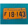 Image 1 : 1963 SASKATCHEWAN LICENCE PLATE