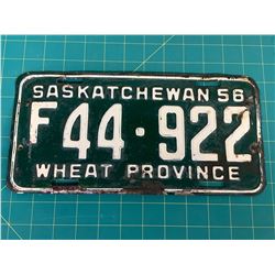 1956 SASKATCHEWAN LICENCE PLATE