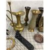 Image 3 : LOT OF BRASS VASES ETC